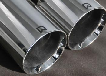 Lasergravur auf hochwertigem Edelstahlauspuff