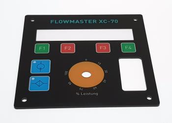 Maschinendisplay gefräst und rückseitig UV bedruckt