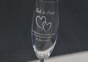 Laser-Glasgravur auf Sektglas