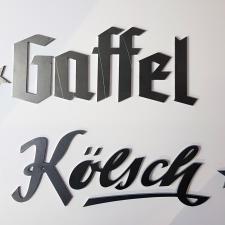 Schriftzug aus Baustahl, Stärke 2 mm, lasergeschnitten